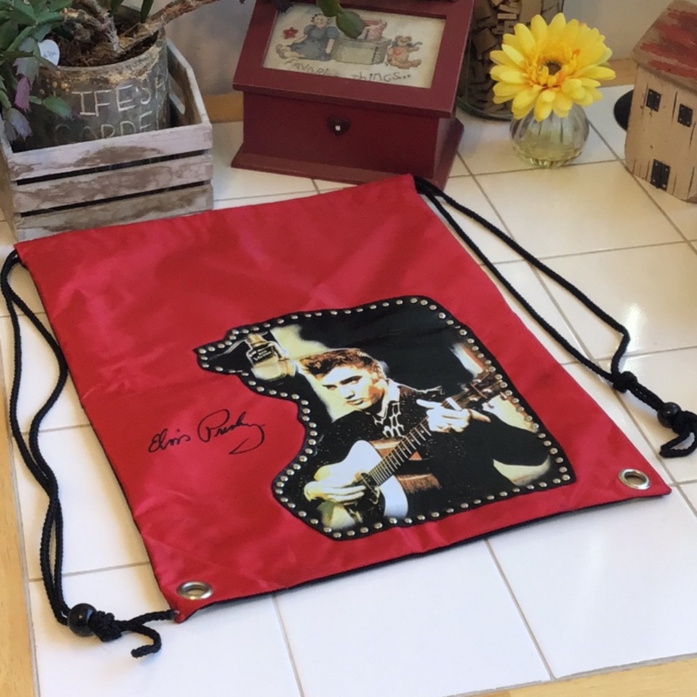 ‘Ashley M’ Elvis Presley Drawstring Backpack NWOT (#4)